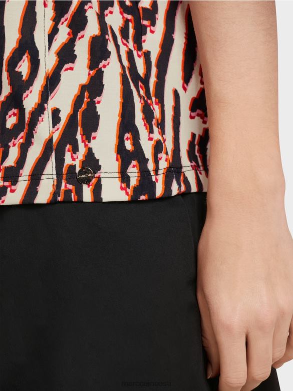 Marc Cain Riietus segamustritega t-särk J8DT1376 sügav punane