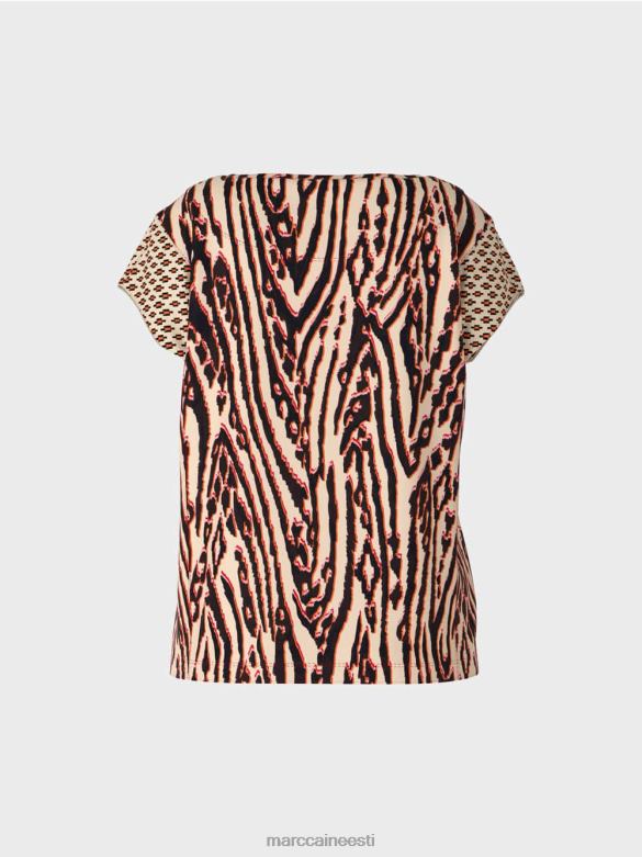 Marc Cain Riietus segamustritega t-särk J8DT1376 sügav punane