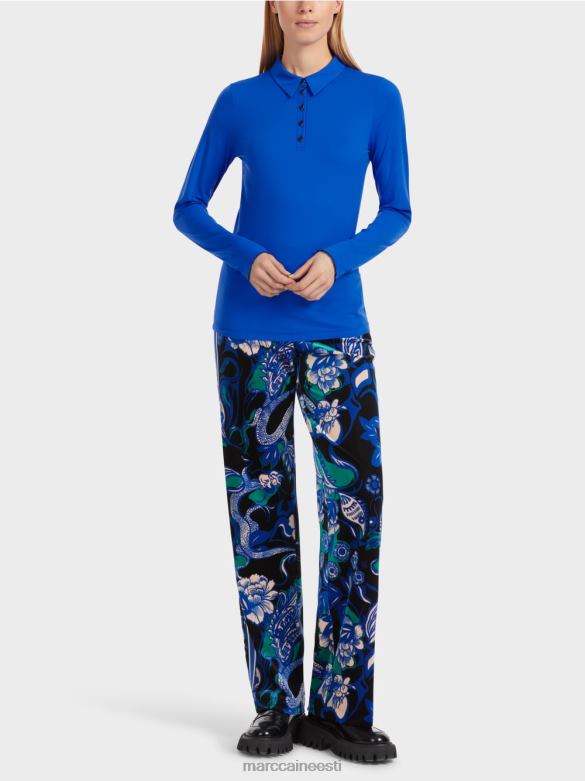 Marc Cain Riietus soonikuga trikoo polosärk J8DT1241 särav kuninglik sinine