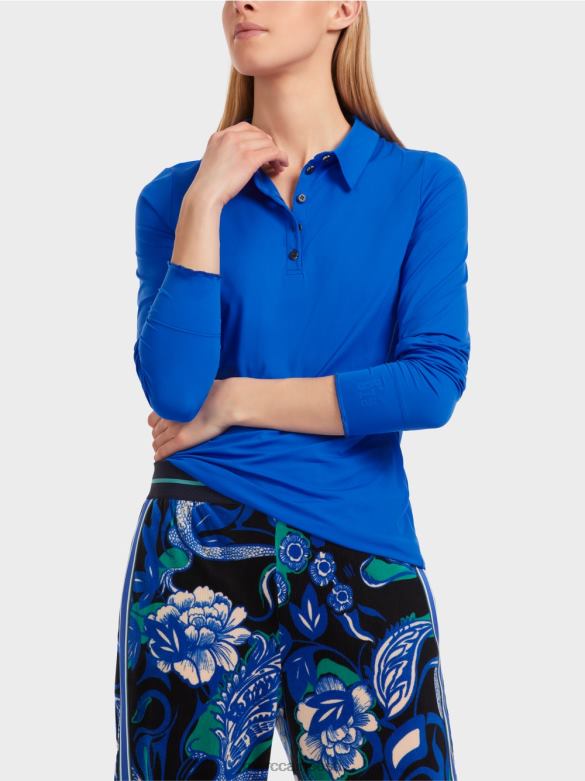 Marc Cain Riietus soonikuga trikoo polosärk J8DT1241 särav kuninglik sinine