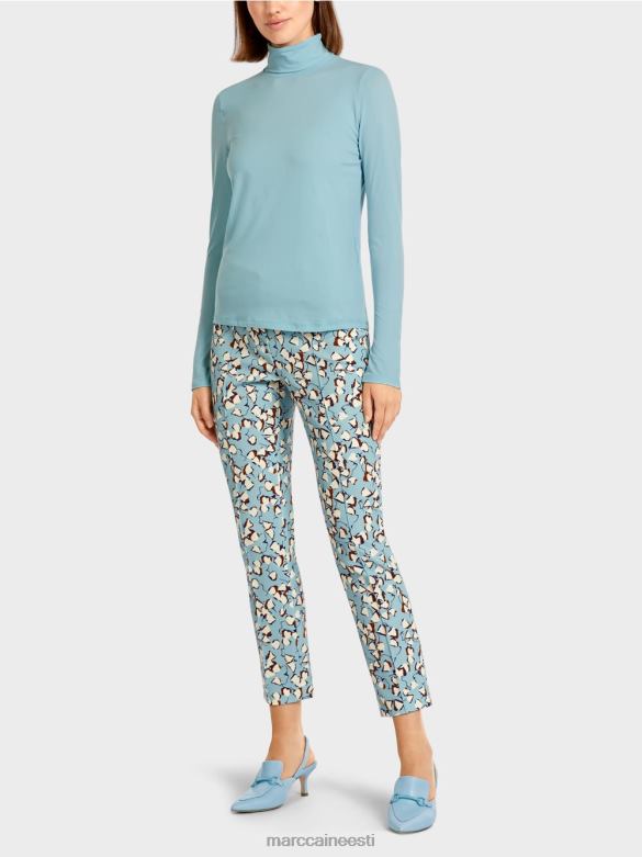 Marc Cain Riietus tavaline pikkade varrukatega topp J8DT1453 atmosfääri sinine