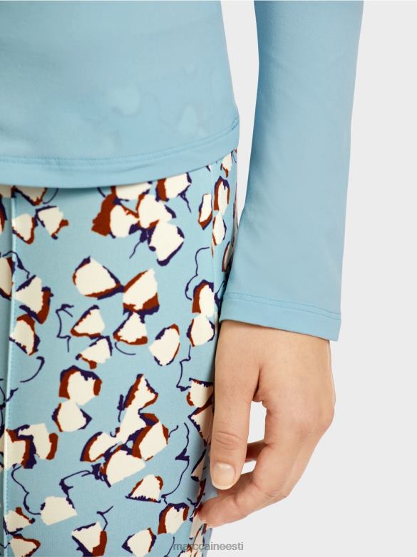 Marc Cain Riietus tavaline pikkade varrukatega topp J8DT1453 atmosfääri sinine