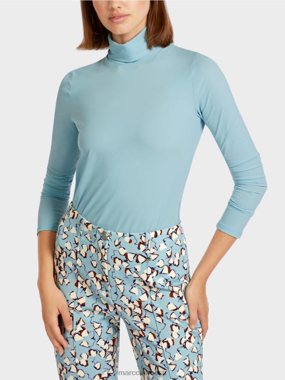 Marc Cain Riietus tavaline pikkade varrukatega topp J8DT1453 atmosfääri sinine