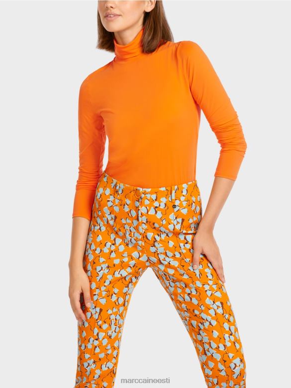 Marc Cain Riietus tavaline pikkade varrukatega topp J8DT1456 selge oranž