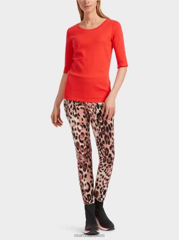 Marc Cain Riietus tavaline t-särk 3/4 varrukatega J8DT1263 campari