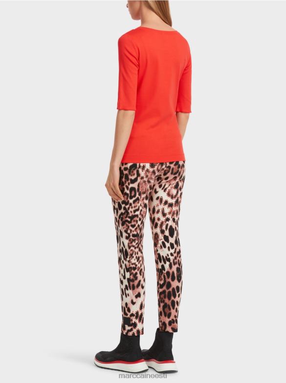 Marc Cain Riietus tavaline t-särk 3/4 varrukatega J8DT1263 campari