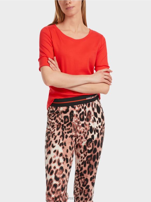 Marc Cain Riietus tavaline t-särk 3/4 varrukatega J8DT1263 campari