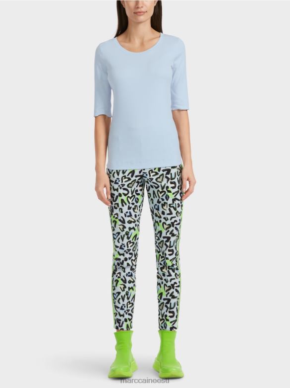 Marc Cain Riietus tavaline t-särk 3/4 varrukatega J8DT1305 pehme pulber sinine