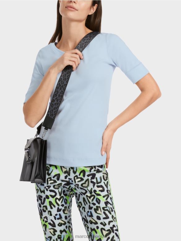 Marc Cain Riietus tavaline t-särk 3/4 varrukatega J8DT1305 pehme pulber sinine