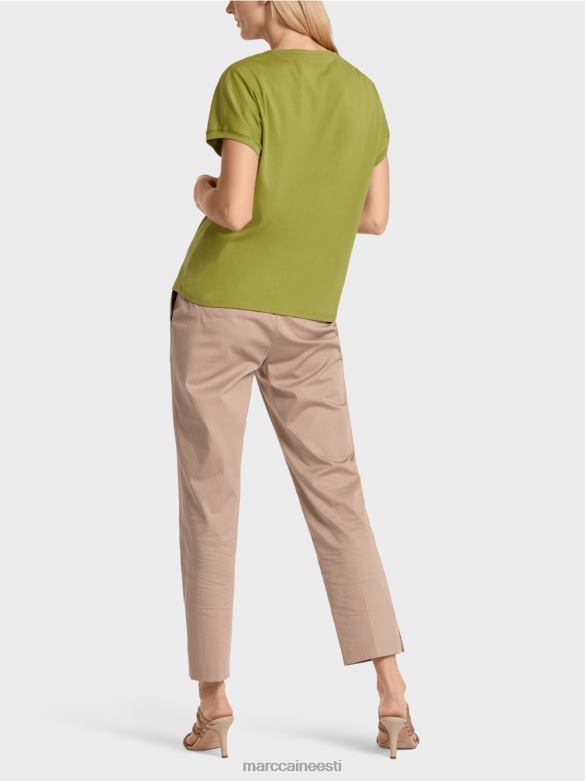 Marc Cain Riietus tavaline v-kaelusega t-särk J8DT1395 sügav oliiviroheline
