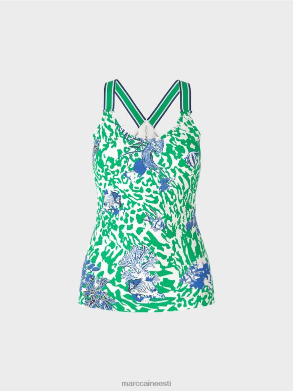 Marc Cain Riietus topp bokseriga seljaga J8DT1356 särav basiiliku leht