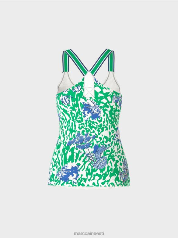 Marc Cain Riietus topp bokseriga seljaga J8DT1356 särav basiiliku leht