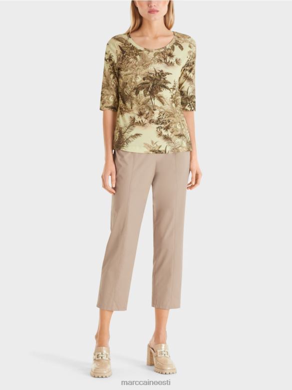 Marc Cain Riietus trükitud peene soonikuga t-särk J8DT1413 pehme hingeõhk