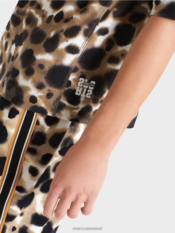 Marc Cain Riietus trükitud särk 3/4 varrukatega J8DT1438 kerge kohv