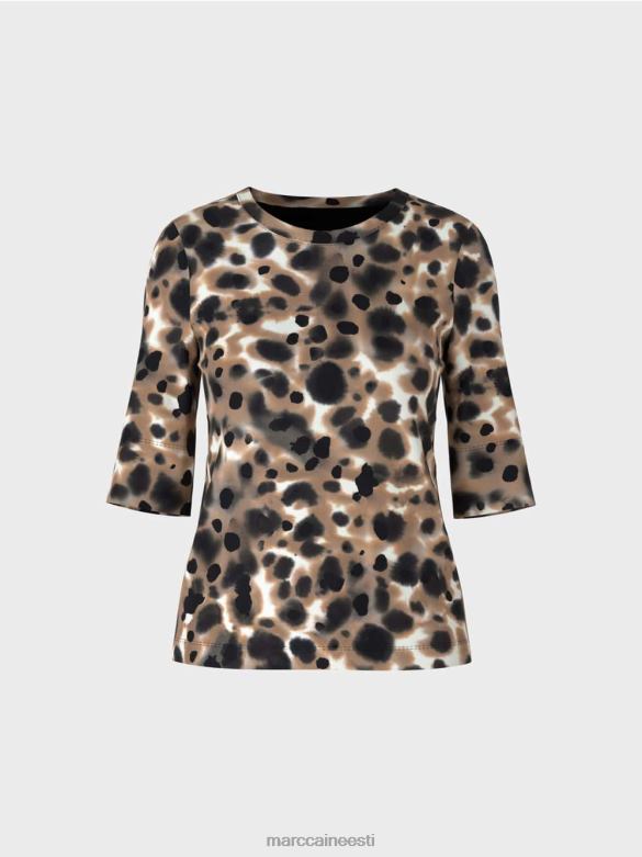 Marc Cain Riietus trükitud särk 3/4 varrukatega J8DT1438 kerge kohv