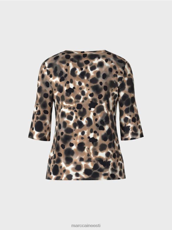 Marc Cain Riietus trükitud särk 3/4 varrukatega J8DT1438 kerge kohv