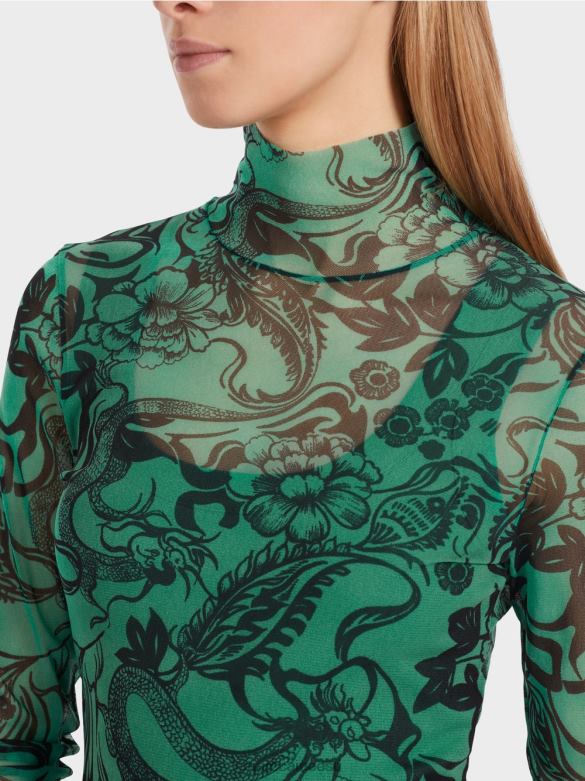 Marc Cain Riietus trükitud tülli pikad varrukad J8DT1244 emailiga