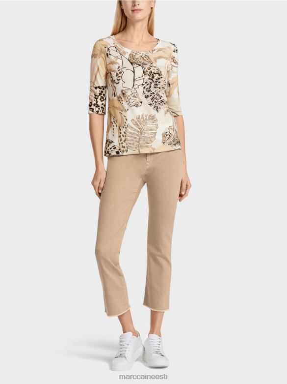 Marc Cain Riietus trükitud t-särk 3/4 varrukatega J8DT1392 sügav liiv