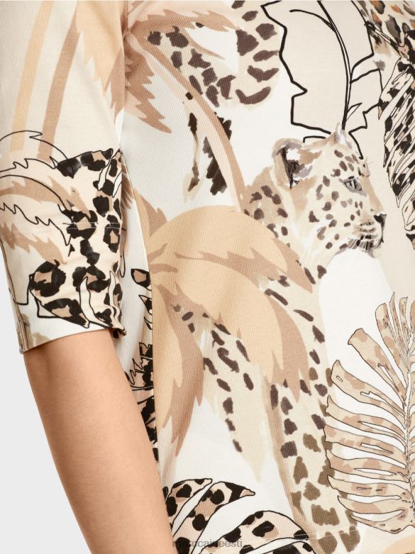 Marc Cain Riietus trükitud t-särk 3/4 varrukatega J8DT1392 sügav liiv