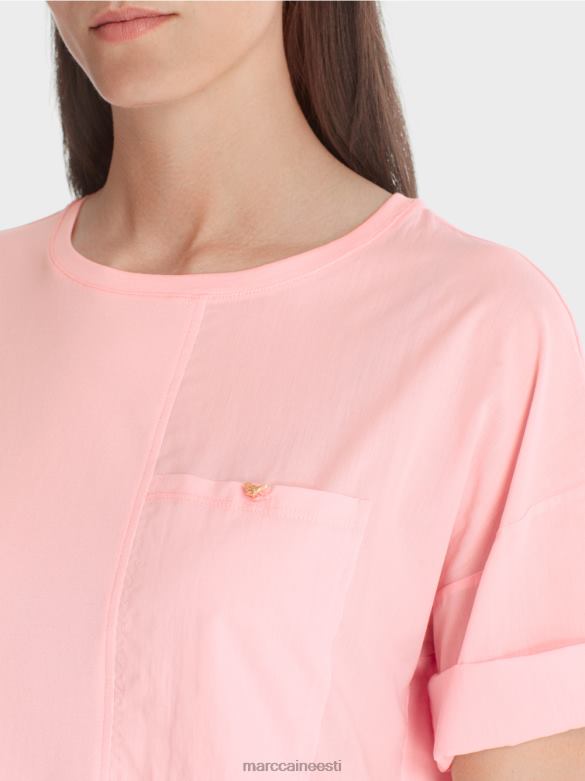 Marc Cain Riietus trükitud t-särk J8DT1319 pehme puuderroosa