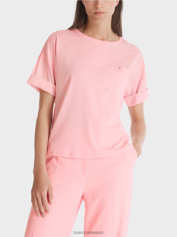 Marc Cain Riietus trükitud t-särk J8DT1319 pehme puuderroosa