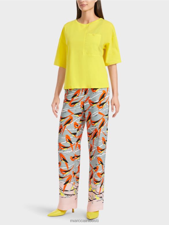 Marc Cain Riietus trükitud t-särk J8DT1323 pehme sidrun