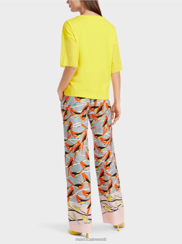 Marc Cain Riietus trükitud t-särk J8DT1323 pehme sidrun