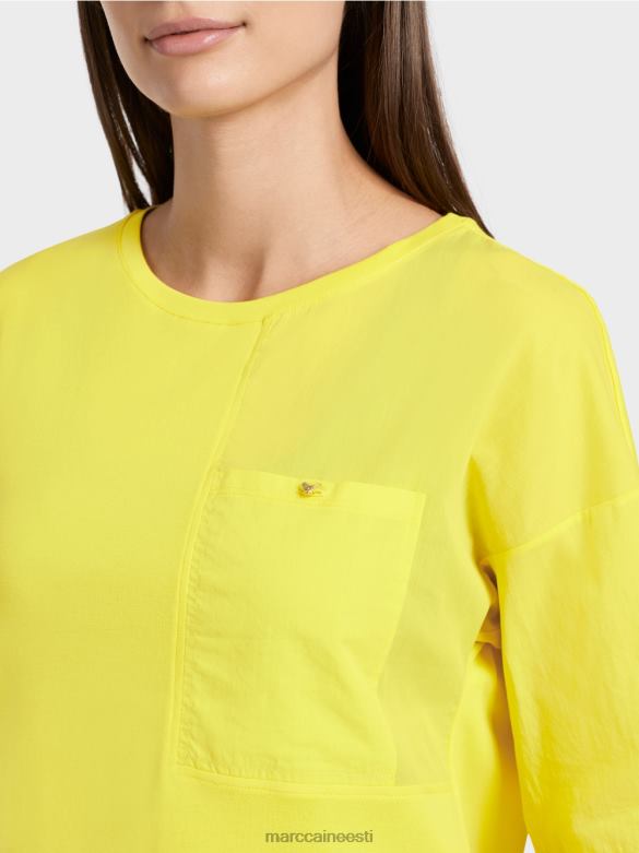 Marc Cain Riietus trükitud t-särk J8DT1323 pehme sidrun