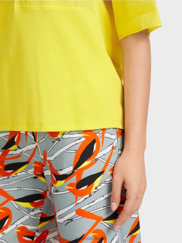 Marc Cain Riietus trükitud t-särk J8DT1323 pehme sidrun