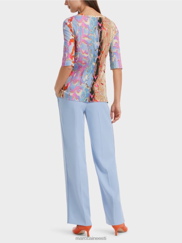 Marc Cain Riietus värviline trükitud t-särk J8DT1286 tume suvetaevas