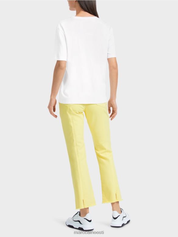 Marc Cain Riietus värvilise linnuaplikatsiooniga t-särk J8DT1315 valge