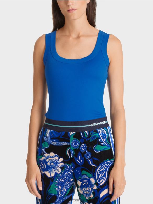 Marc Cain Riietus varrukateta puuvillane soonik top J8DT1243 särav kuninglik sinine