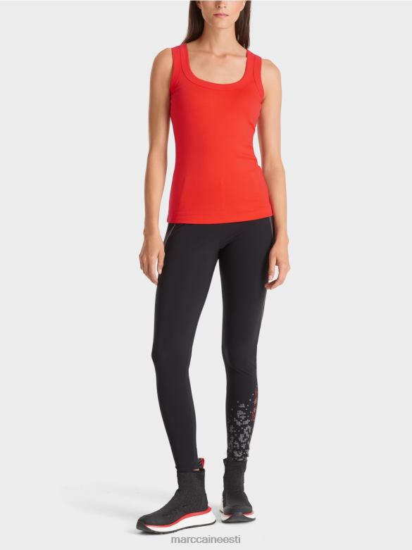 Marc Cain Riietus varrukateta puuvillane soonik top J8DT1269 campari