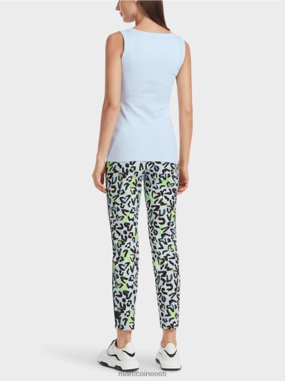 Marc Cain Riietus varrukateta puuvillane soonik top J8DT1307 pehme pulber sinine