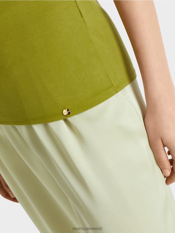 Marc Cain Riietus veniv puuvillane särk J8DT1487 sügav oliiviroheline