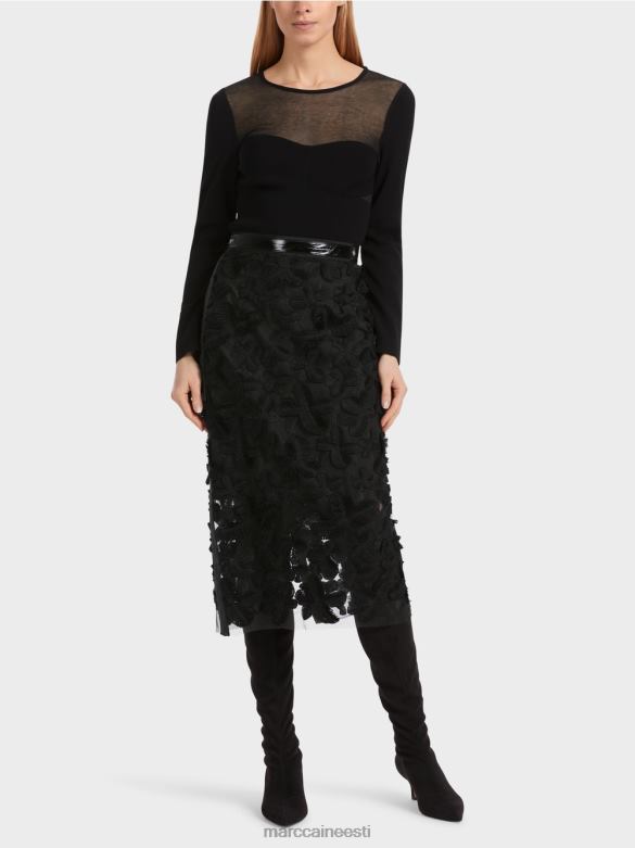 Marc Cain Riietus elegantne midi seelik J8DT460 must