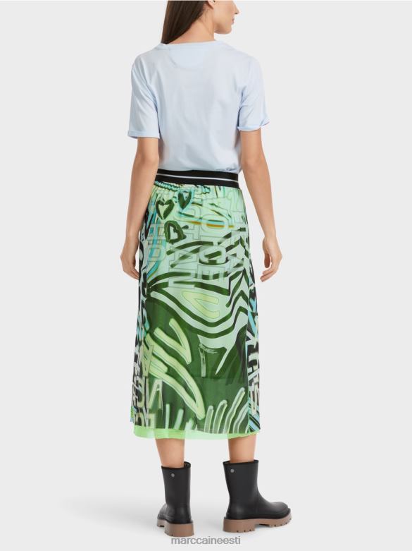 Marc Cain Riietus graffiti disain seelik tüll-jersey J8DT469 pehme pulber sinine