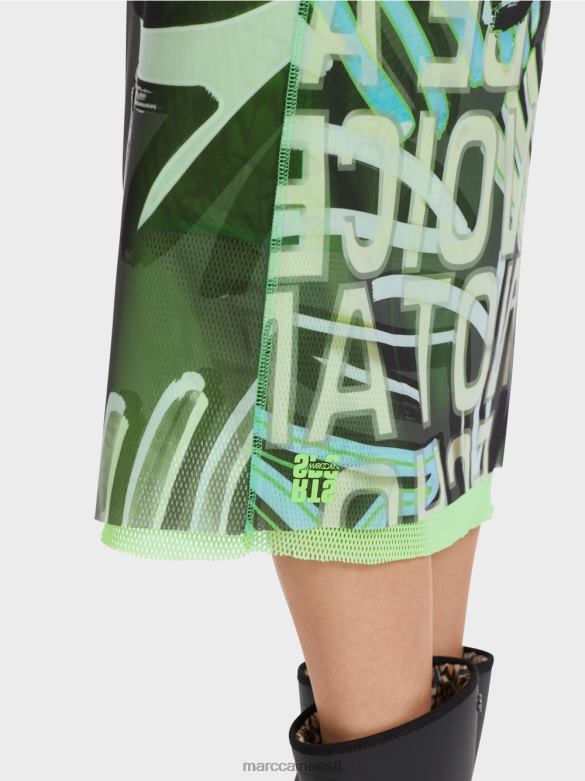 Marc Cain Riietus graffiti disain seelik tüll-jersey J8DT469 pehme pulber sinine