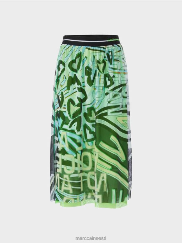 Marc Cain Riietus graffiti disain seelik tüll-jersey J8DT469 pehme pulber sinine