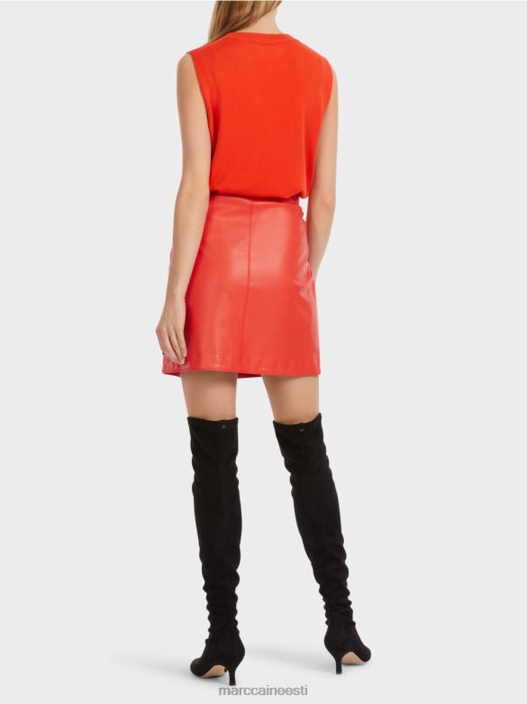Marc Cain Riietus lõbusast nahast lühike seelik J8DT462 campari