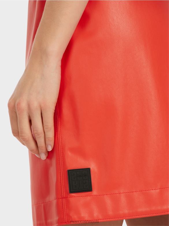 Marc Cain Riietus lõbusast nahast lühike seelik J8DT462 campari