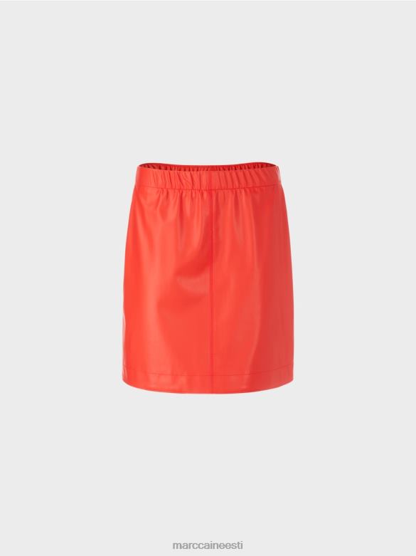 Marc Cain Riietus lõbusast nahast lühike seelik J8DT462 campari