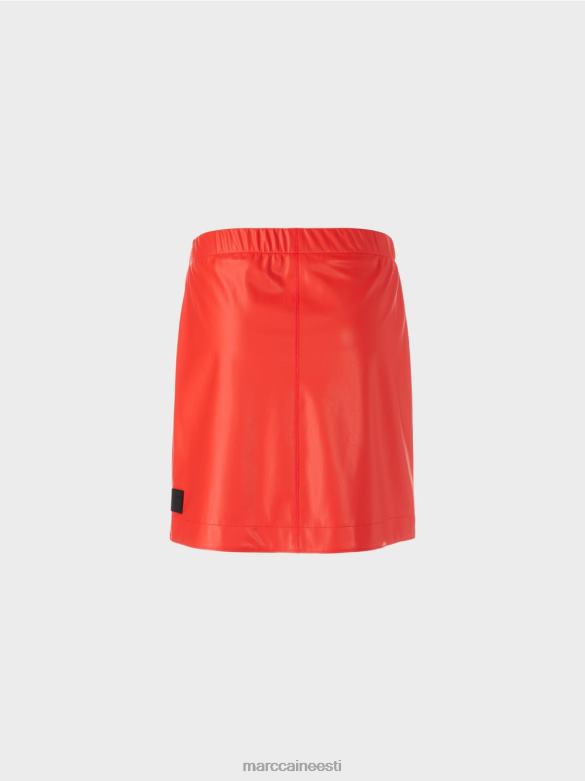 Marc Cain Riietus lõbusast nahast lühike seelik J8DT462 campari