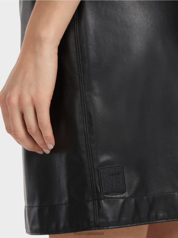 Marc Cain Riietus lõbusast nahast lühike seelik J8DT463 must