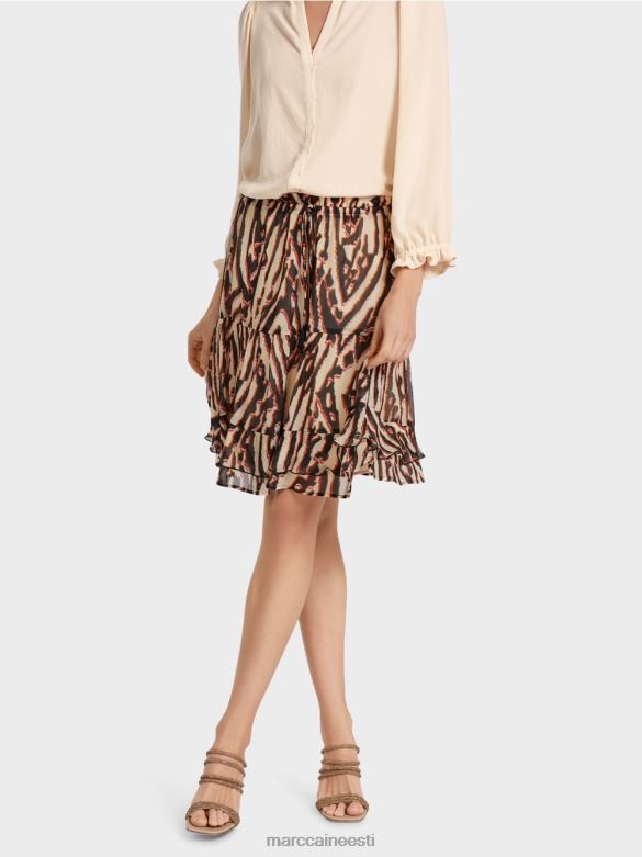 Marc Cain Riietus lühike voldikseelik viskooskrepist J8DT477 sügav punane