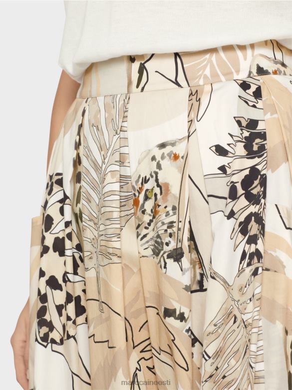 Marc Cain Riietus lai kollaažtrükiga seelik J8DT486 sügav liiv