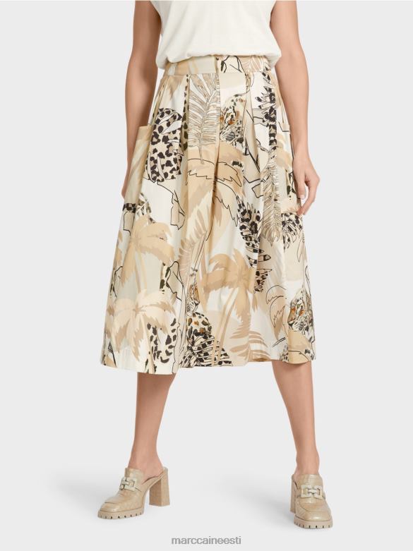 Marc Cain Riietus lai kollaažtrükiga seelik J8DT486 sügav liiv