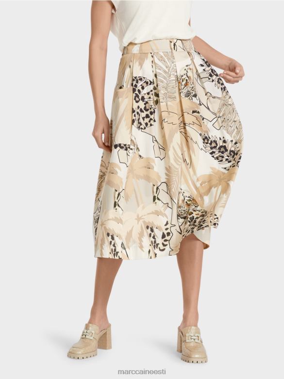 Marc Cain Riietus lai kollaažtrükiga seelik J8DT486 sügav liiv