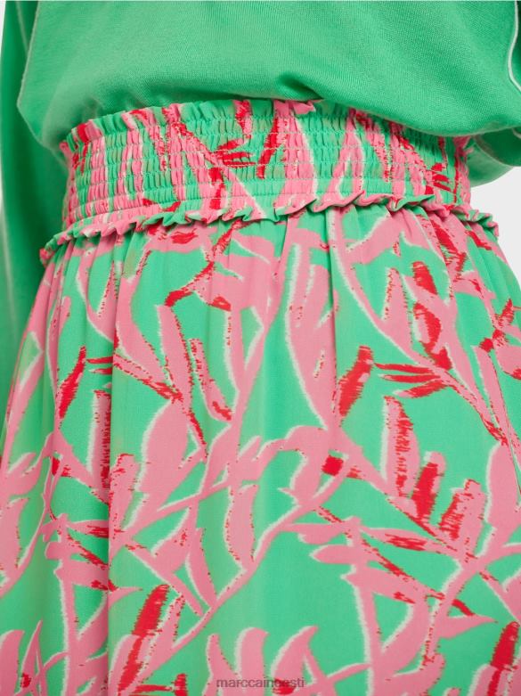 Marc Cain Riietus lillelise mustriga voldiline seelik J8DT499 särav jade