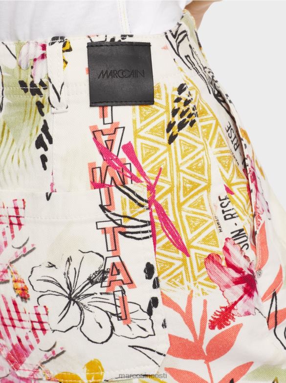 Marc Cain Riietus \"mõtle koos ümber\" miniseelik trükiga J8DT479 kerge limeaad